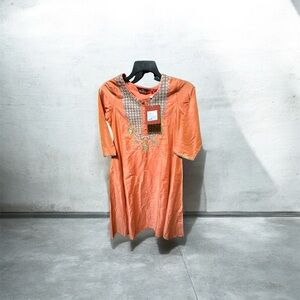 Embellished Orange Kurta